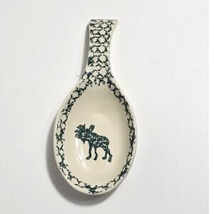 FolkCraft "Moose Country" pattern spoon rest by Tienshan